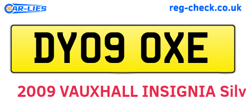DY09OXE are the vehicle registration plates.