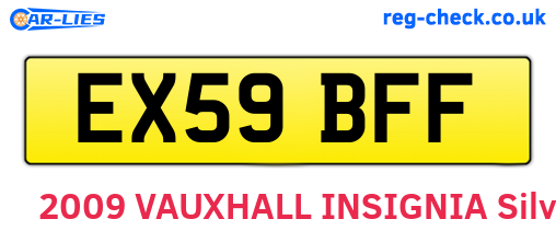 EX59BFF are the vehicle registration plates.