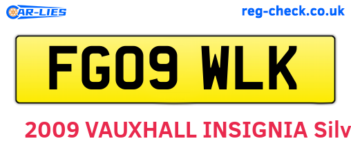 FG09WLK are the vehicle registration plates.