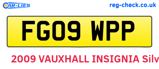 FG09WPP are the vehicle registration plates.