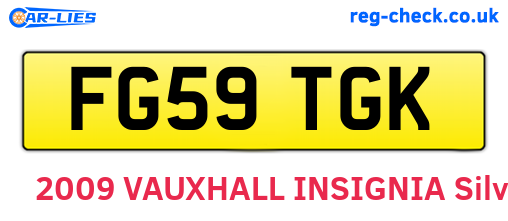 FG59TGK are the vehicle registration plates.
