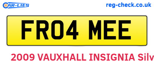 FR04MEE are the vehicle registration plates.