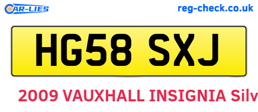 HG58SXJ are the vehicle registration plates.