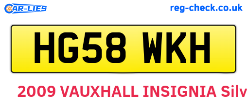 HG58WKH are the vehicle registration plates.