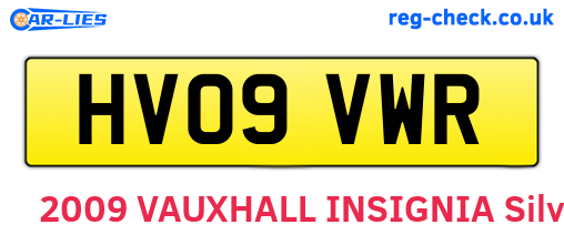 HV09VWR are the vehicle registration plates.