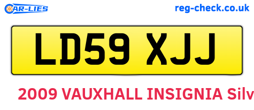 LD59XJJ are the vehicle registration plates.