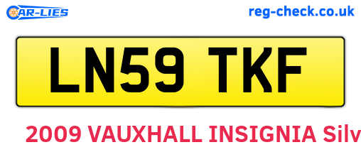 LN59TKF are the vehicle registration plates.