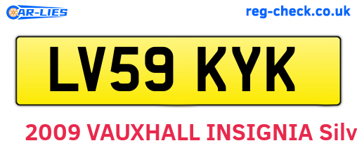 LV59KYK are the vehicle registration plates.