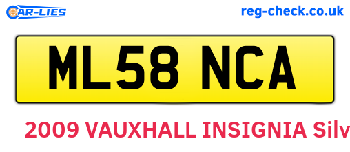 ML58NCA are the vehicle registration plates.