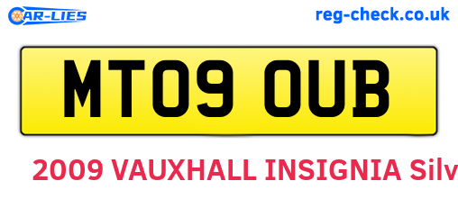MT09OUB are the vehicle registration plates.