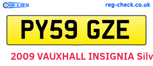 PY59GZE are the vehicle registration plates.