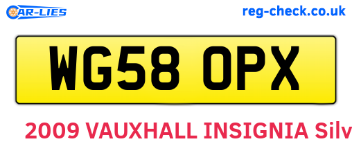 WG58OPX are the vehicle registration plates.