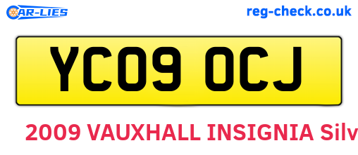 YC09OCJ are the vehicle registration plates.