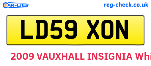 LD59XON are the vehicle registration plates.