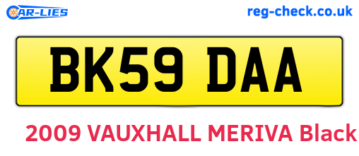 BK59DAA are the vehicle registration plates.