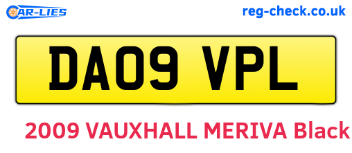 DA09VPL are the vehicle registration plates.