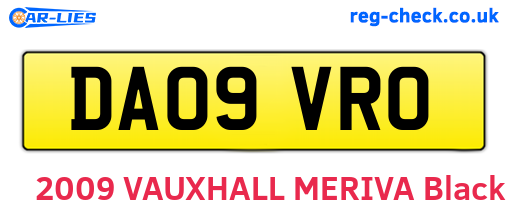 DA09VRO are the vehicle registration plates.