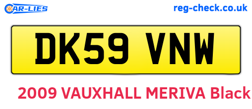 DK59VNW are the vehicle registration plates.