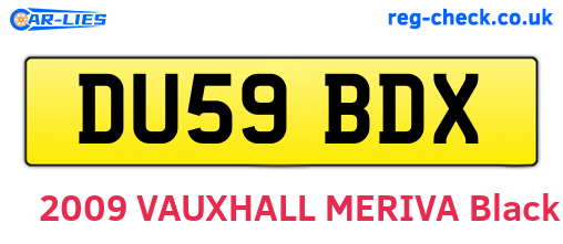 DU59BDX are the vehicle registration plates.