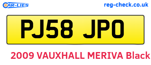 PJ58JPO are the vehicle registration plates.