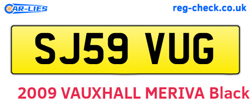 SJ59VUG are the vehicle registration plates.
