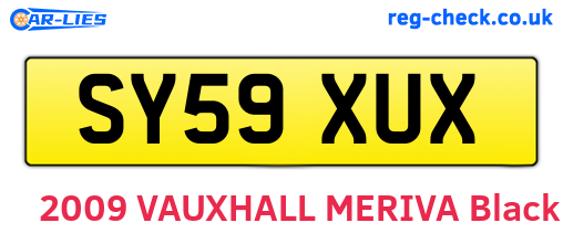 SY59XUX are the vehicle registration plates.