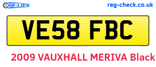 VE58FBC are the vehicle registration plates.