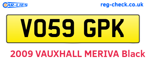 VO59GPK are the vehicle registration plates.