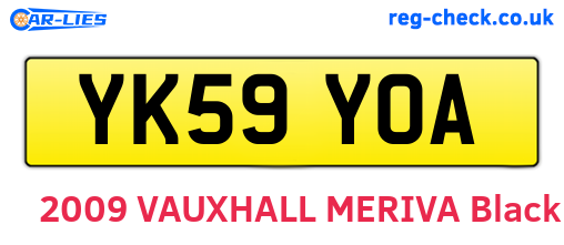 YK59YOA are the vehicle registration plates.