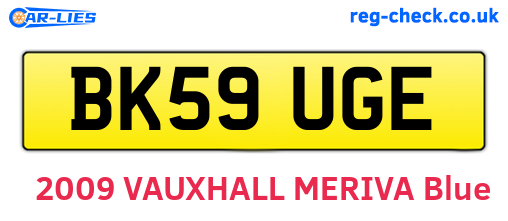BK59UGE are the vehicle registration plates.