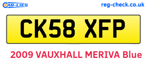 CK58XFP are the vehicle registration plates.