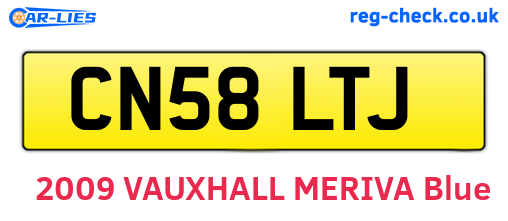 CN58LTJ are the vehicle registration plates.
