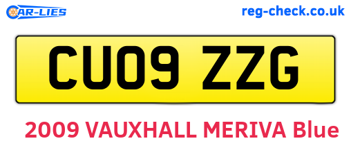 CU09ZZG are the vehicle registration plates.