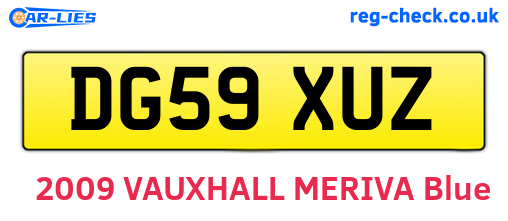 DG59XUZ are the vehicle registration plates.