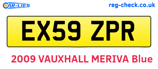 EX59ZPR are the vehicle registration plates.