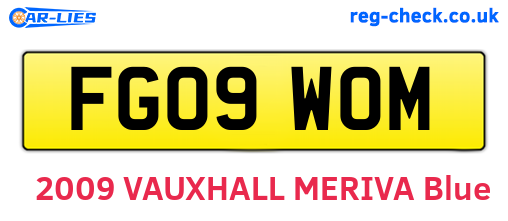 FG09WOM are the vehicle registration plates.