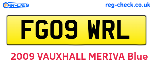 FG09WRL are the vehicle registration plates.
