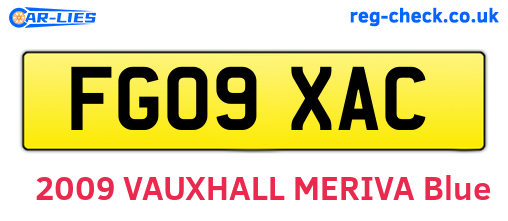 FG09XAC are the vehicle registration plates.