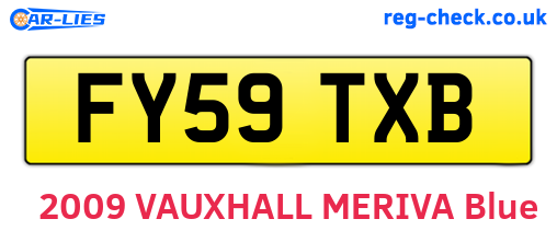 FY59TXB are the vehicle registration plates.