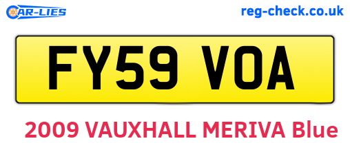 FY59VOA are the vehicle registration plates.