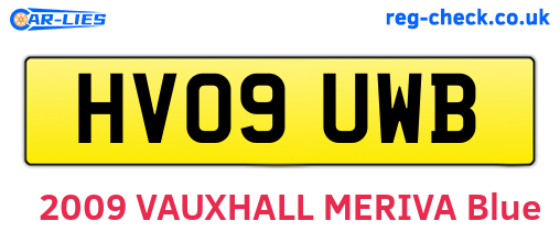 HV09UWB are the vehicle registration plates.