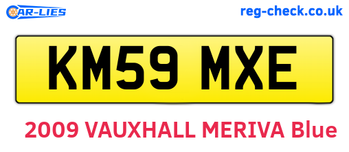 KM59MXE are the vehicle registration plates.