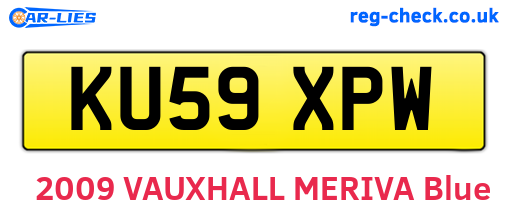 KU59XPW are the vehicle registration plates.