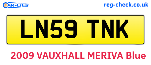 LN59TNK are the vehicle registration plates.