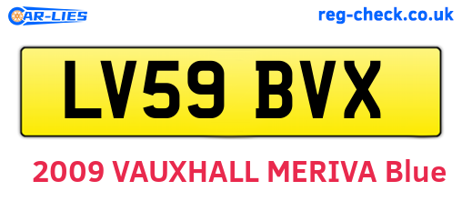 LV59BVX are the vehicle registration plates.