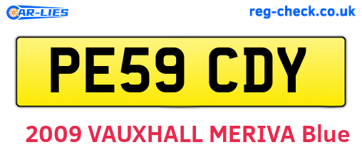 PE59CDY are the vehicle registration plates.