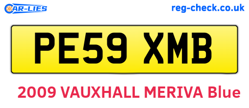 PE59XMB are the vehicle registration plates.