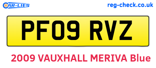PF09RVZ are the vehicle registration plates.