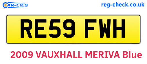 RE59FWH are the vehicle registration plates.