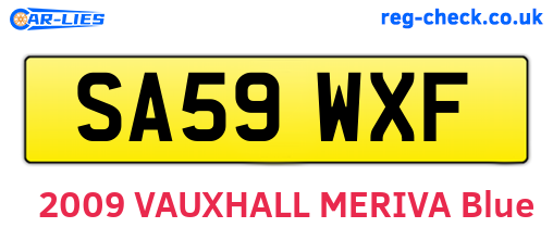 SA59WXF are the vehicle registration plates.